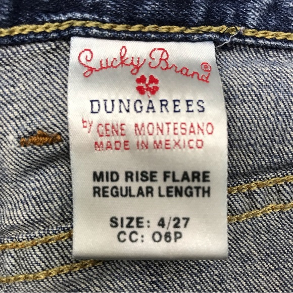 Lucky Brand Mid Rise Flare Dungarees Jeans Size 4 - Picture 9 of 9